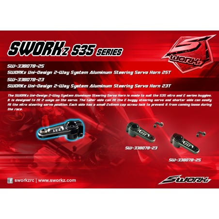 SW33807825 SWORKz Uni-Design 2-Way System Aluminium Steering Servo Hor