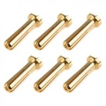 C-50153 TEAM CORALLY - BULLIT CONNECTOR 5.0MM - MALE - SOLID TYPE - GOLD PLATED - ULTRA LOW RESISTANCE - WIRE 90°- 6 PCS