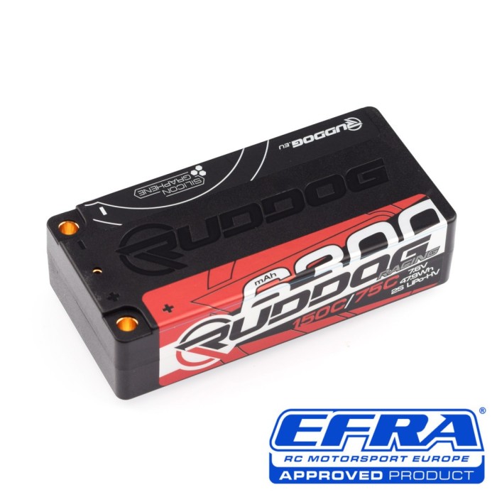 RP-0679 RUDDOG Racing 6300mAh 150C/75C 7.6V Short Stick Pack LiPo-HV B
