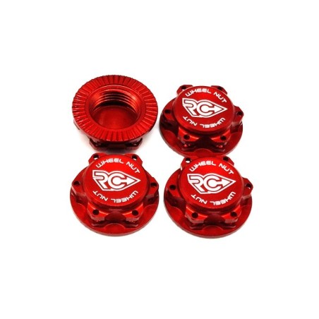 RCPJ-A033-R RC-Project Wheel Nuts Fine Thread (M12x1) RED