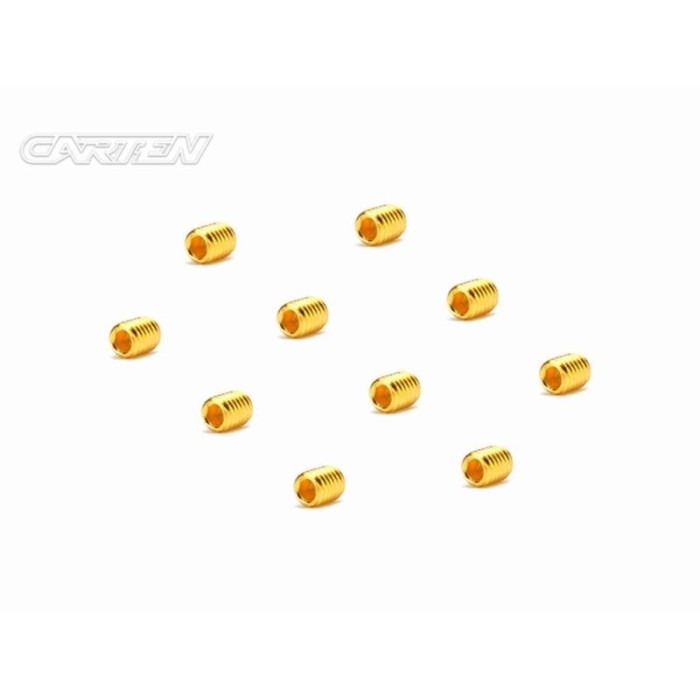 GSS0304 CARTEN Set Screw 12.9- SS M3x4(Gold Coating) (10)